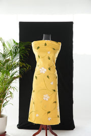 Rustic Bloom Yellow Cotton Hand Block Printed Unstitched Suit Set